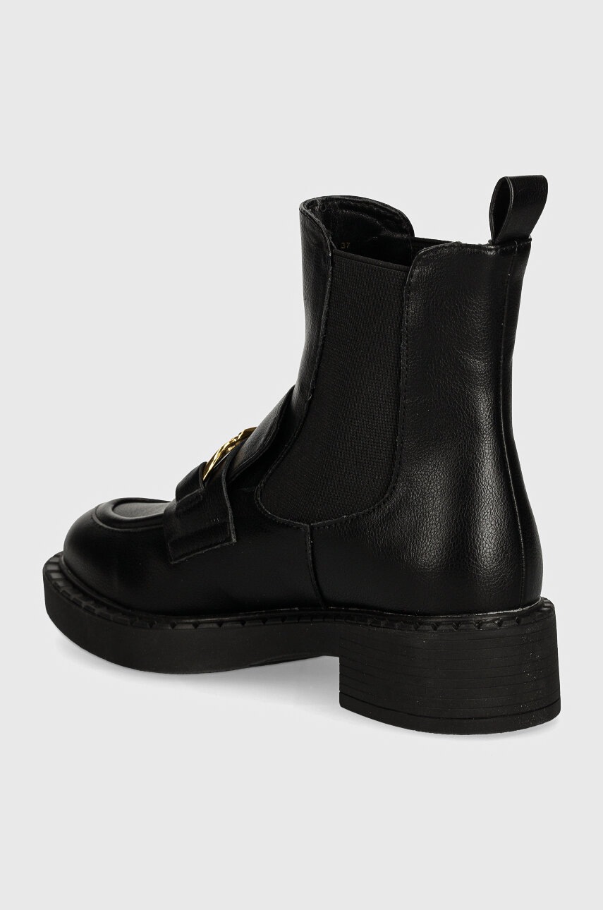 Twinset bokacsizma fekete, női, enyhén téliesített, lapos talpú, 242TCP032 termék 2. képe