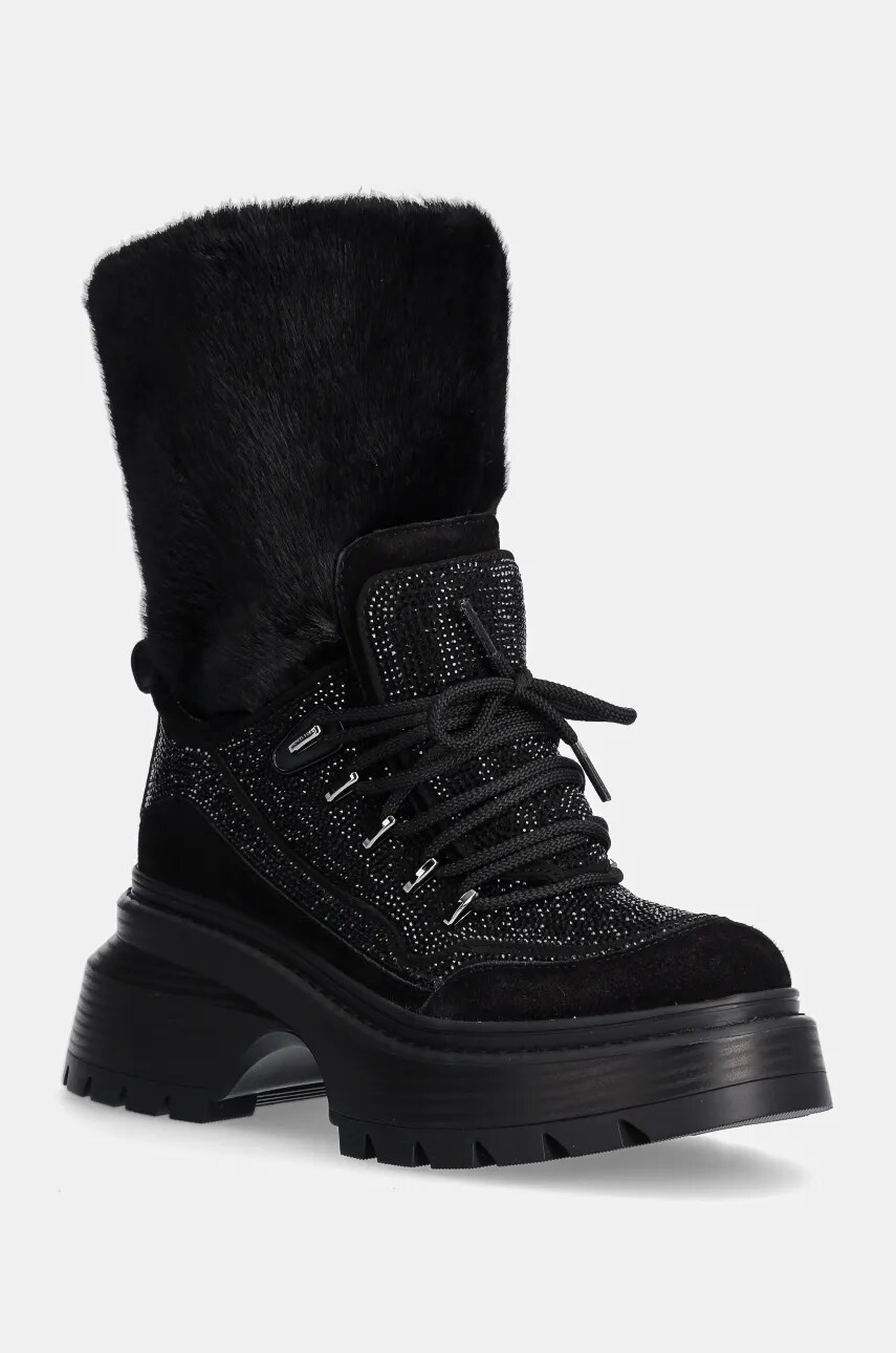 MICHAEL Michael Kors botine Shiloh femei, culoarea negru, cu platforma, 40F4SSFB5S.001