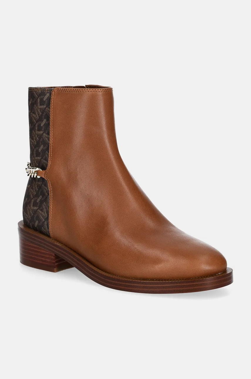 MICHAEL Michael Kors botine Carlisle femei, culoarea maro, cu toc plat, 40F4CLME8L.227