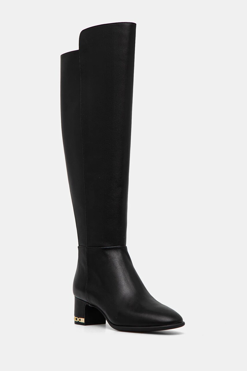 MICHAEL Michael Kors ghete de piele June femei, culoarea negru, cu toc drept, 40F4JUMB6L.001