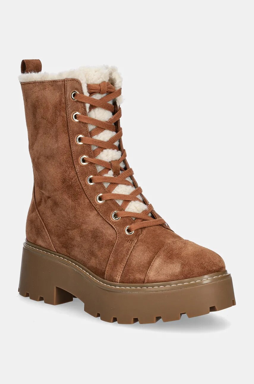MICHAEL Michael Kors botine Blake femei, culoarea maro, cu platforma, izolat, 40F4BKFE5S.230