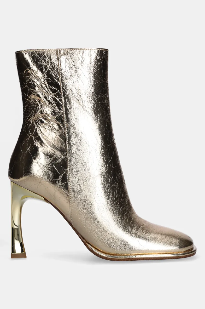 Кожаные полусапожки MICHAEL Michael Kors Kelsea женские цвет золотой на шпильке 40F4KLHE5M.740 Кожаные полусапожки MICHAEL Michael Kors Kelsea женские цвет золотой на шпильке 40F4KLHE5M.740