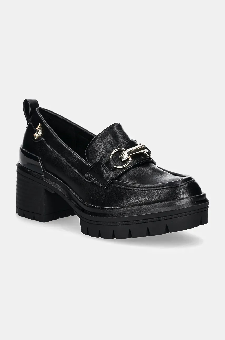 U.S. Polo Assn. mocasini HALEY femei, culoarea negru, cu platforma, HALEY007W/DY1
