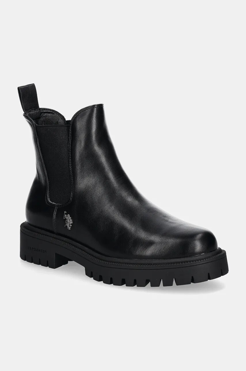 Levně Boty s gumou U.S. Polo Assn. KARMA dámské, černá barva, na platformě, KARMA013W/DY1