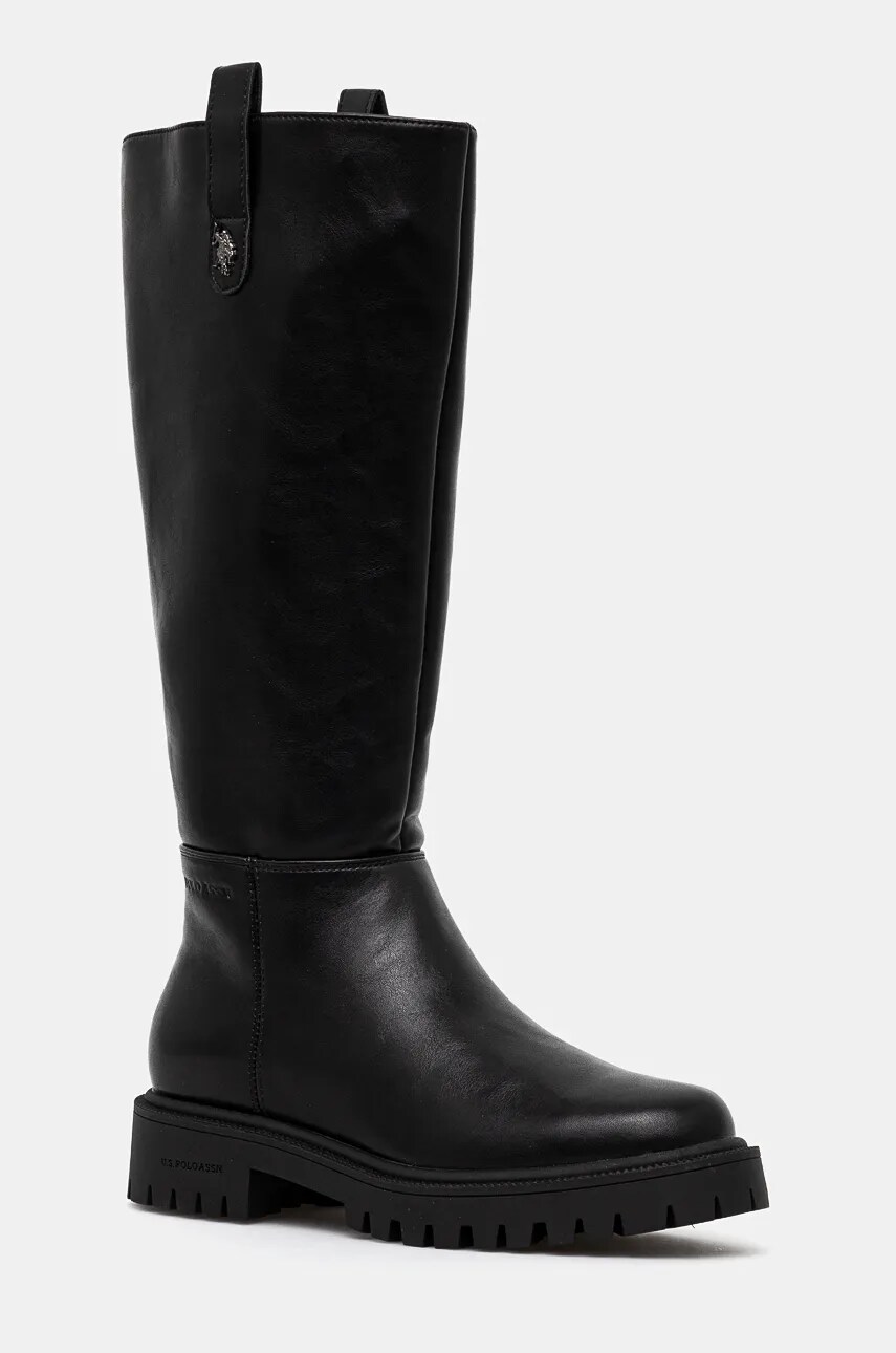 U.S. Polo Assn. cizme KARMA femei, culoarea negru, cu toc plat, KARMA017W/DY1