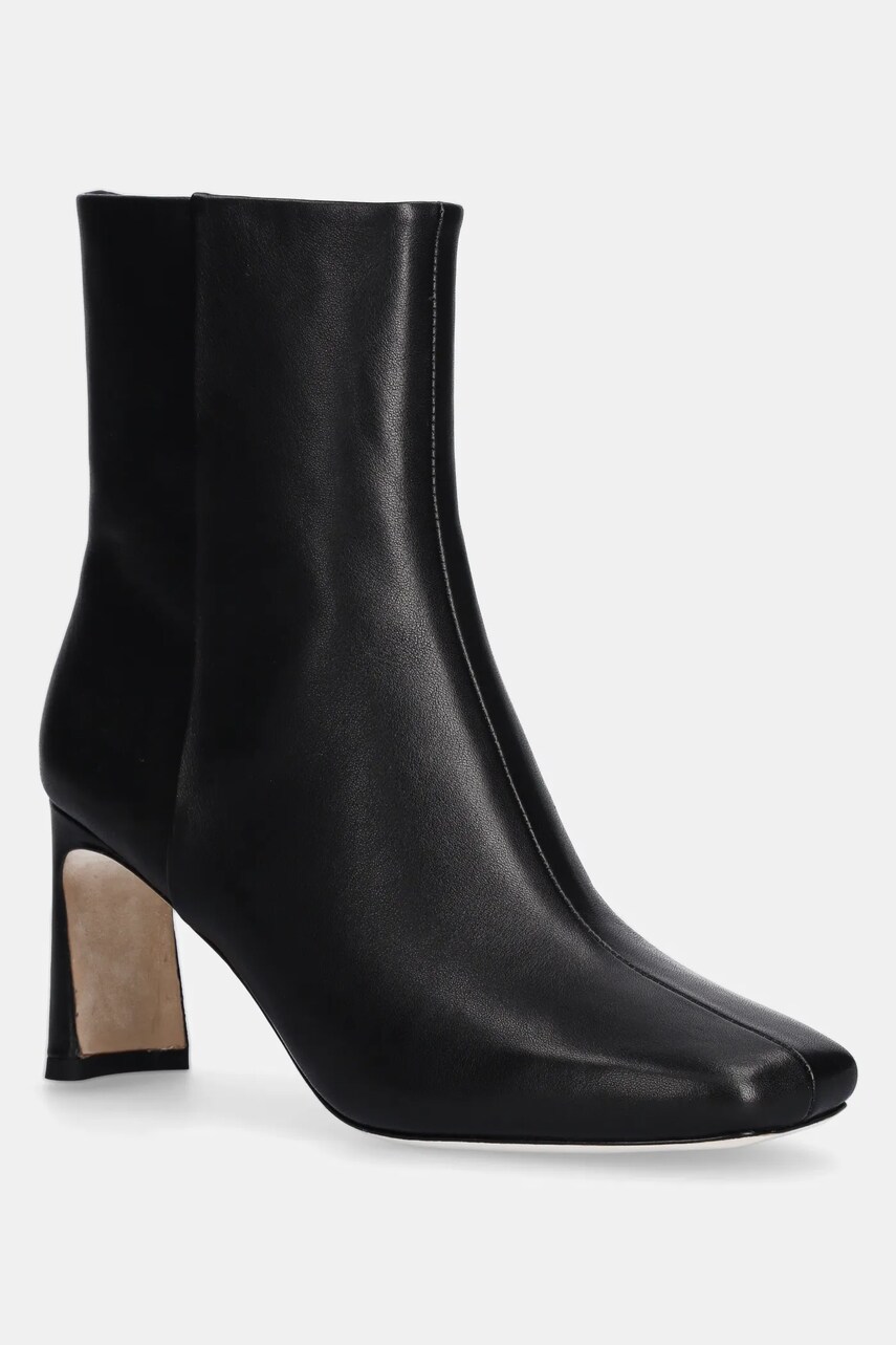 Levně Kožené kotníkové boty Marciano Guess BOOTIE EMBELLISHMENT dámské, černá barva, na podpatku, 4BGZ27 7103A