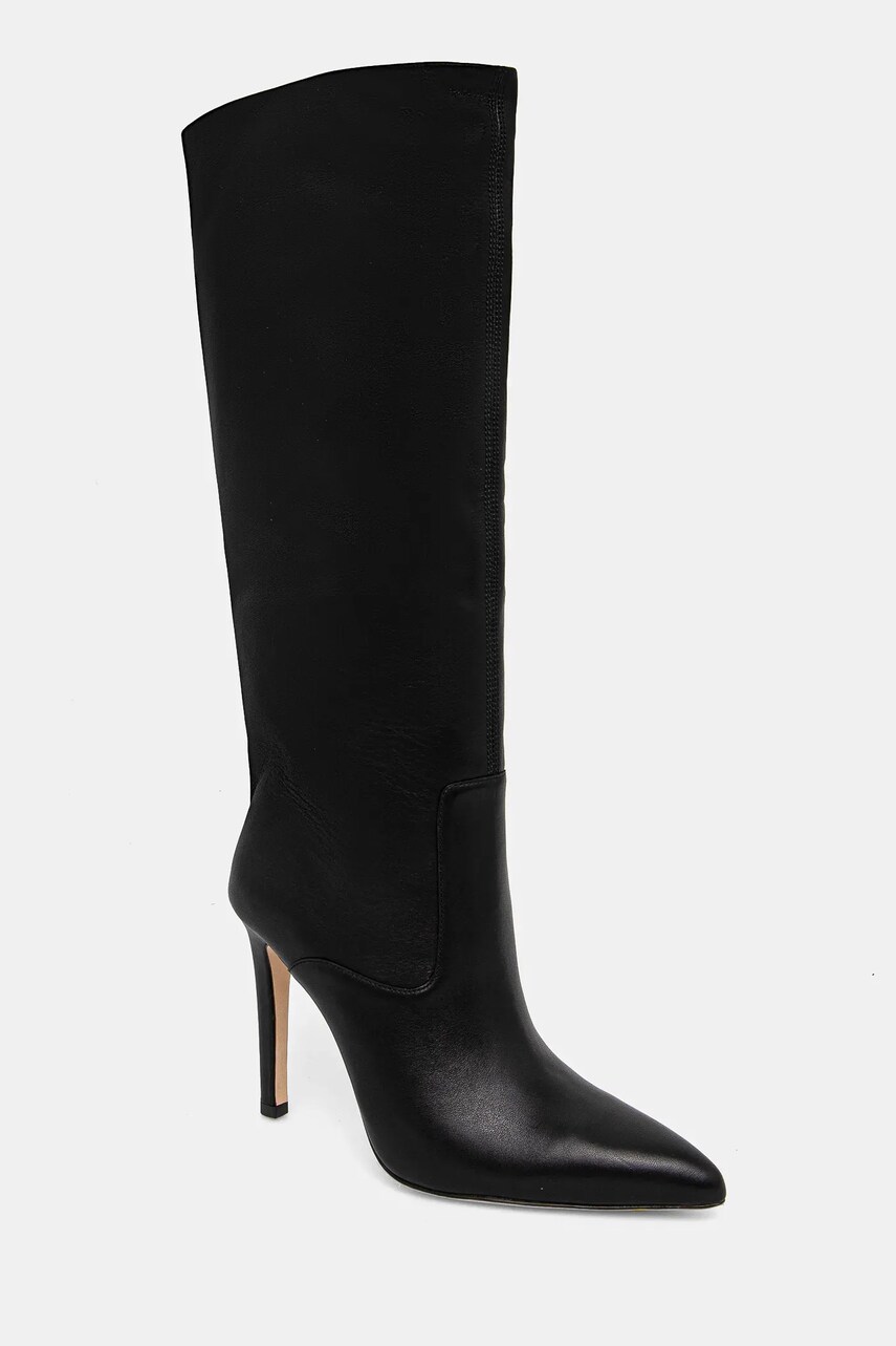 Levně Kožené kozačky Marciano Guess TUB SHAFT BOOT dámské, černá barva, na podpatku, 4BGZ29 7103A