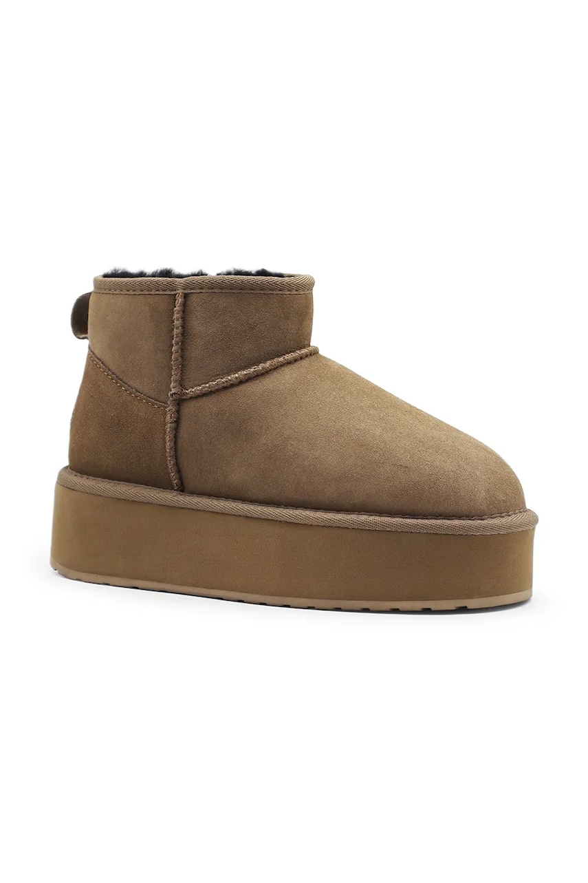 Замшевые сапоги Emu Australia Stinger Micro Flatform цвет коричневый W13082.CORI Замшевые сапоги Emu Australia Stinger Micro Flatform цвет коричневый W13082.CORI