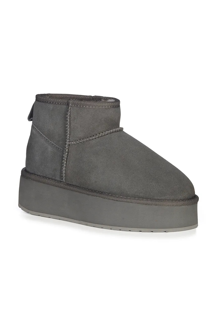 Замшевые сапоги Emu Australia Stinger Micro Flatform цвет серый W13082.CHAR Замшевые сапоги Emu Australia Stinger Micro Flatform цвет серый W13082.CHAR