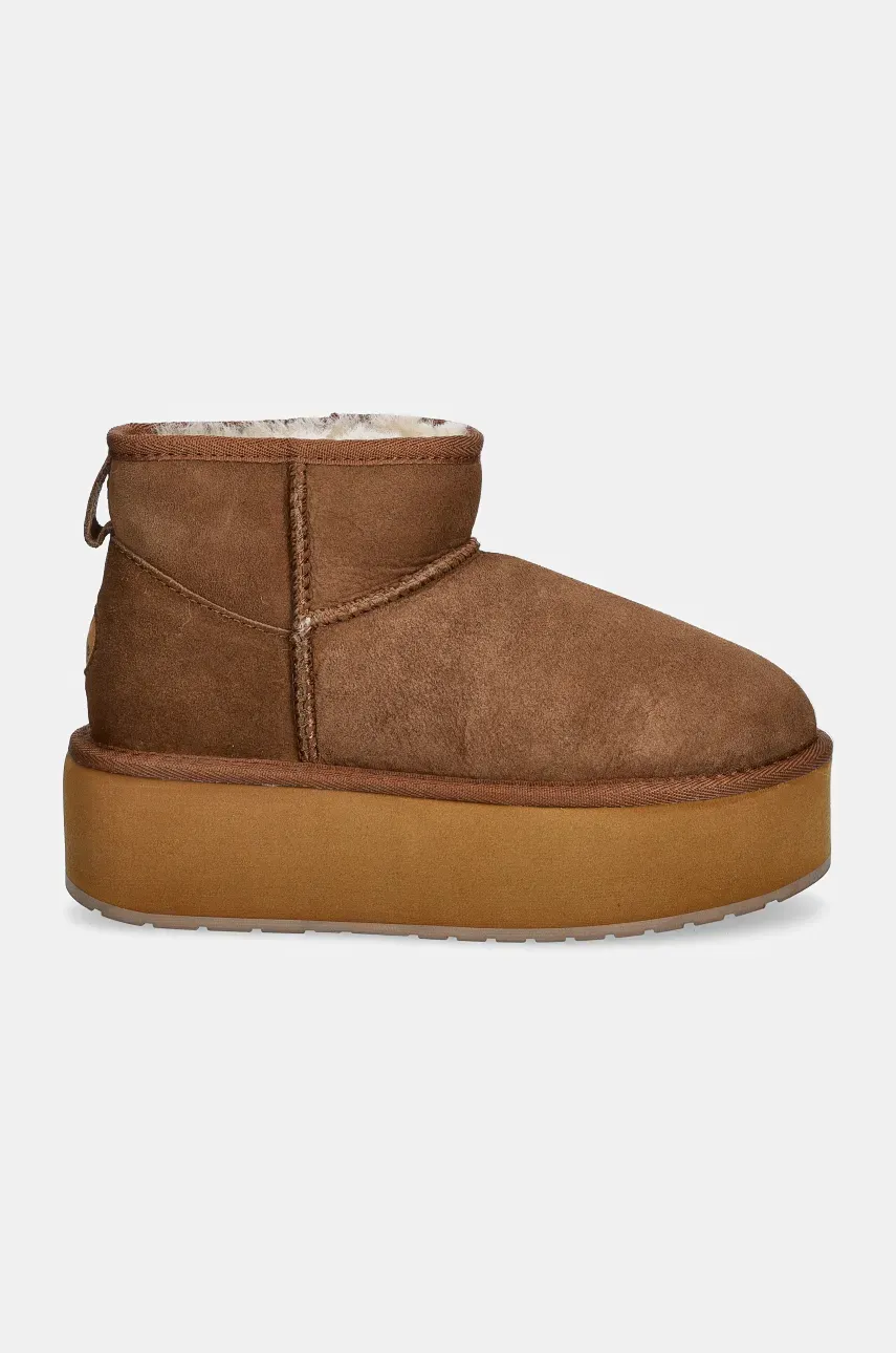 Замшевые сапоги Emu Australia Stinger Micro Flatform цвет коричневый W13082.CHES Замшевые сапоги Emu Australia Stinger Micro Flatform цвет коричневый W13082.CHES