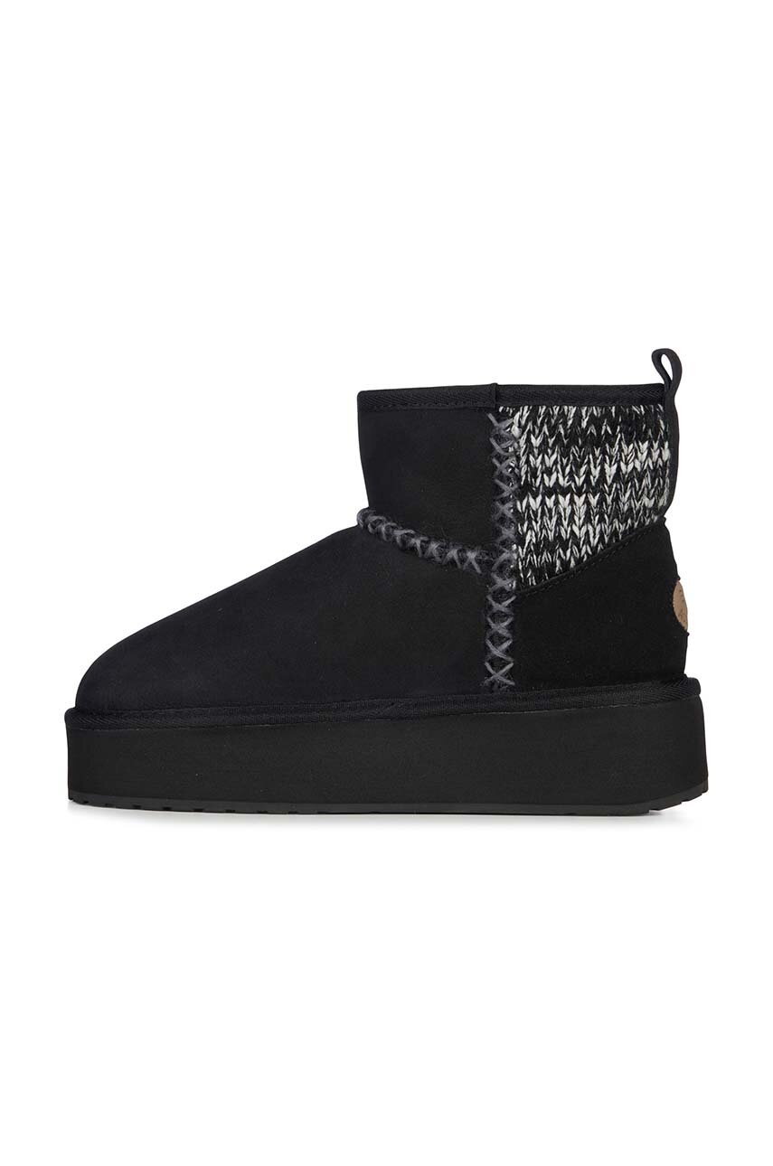 Замшеві чоботи Emu Australia Stinger Knit Flatform колір чорний W13143.BLAK 