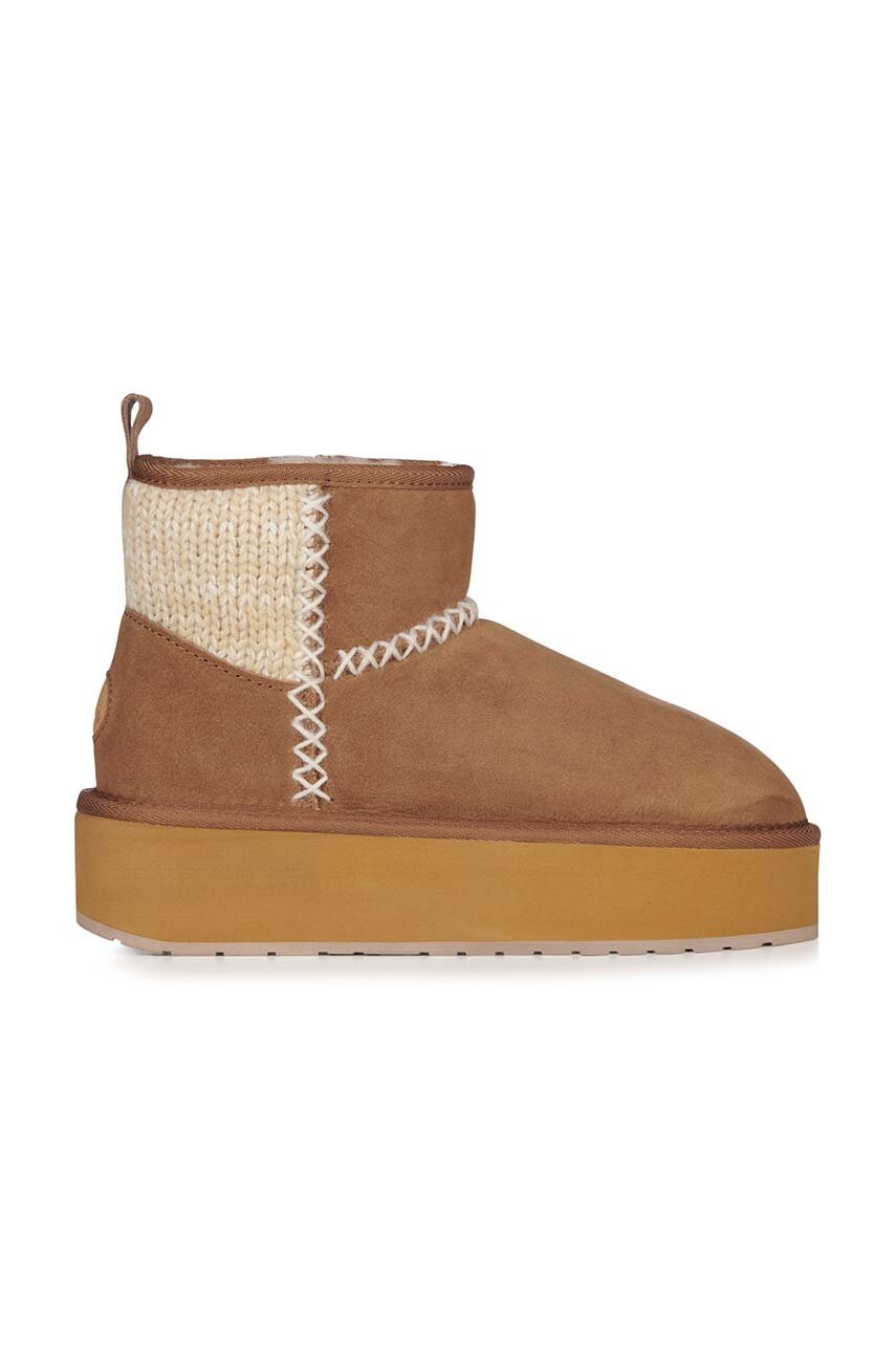 

Велурени апрески Emu Australia Stinger Knit Flatform в кафяво W13143.CHES, Кафяв