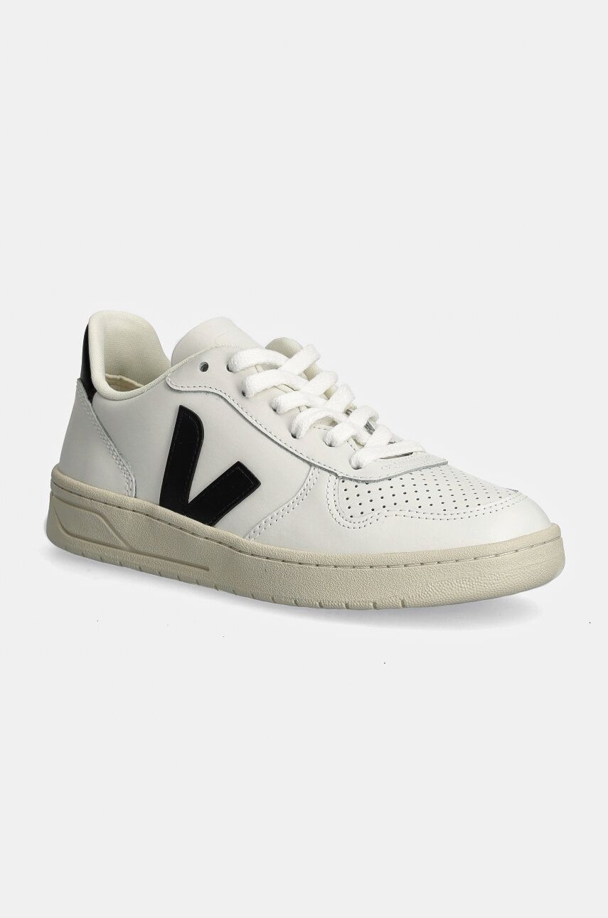 Veja sneakers din piele V-10 culoarea alb, VX0200005A