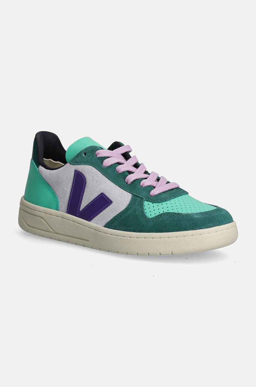 Veja sneakers din piele V-10 culoarea verde, VX0303670A
