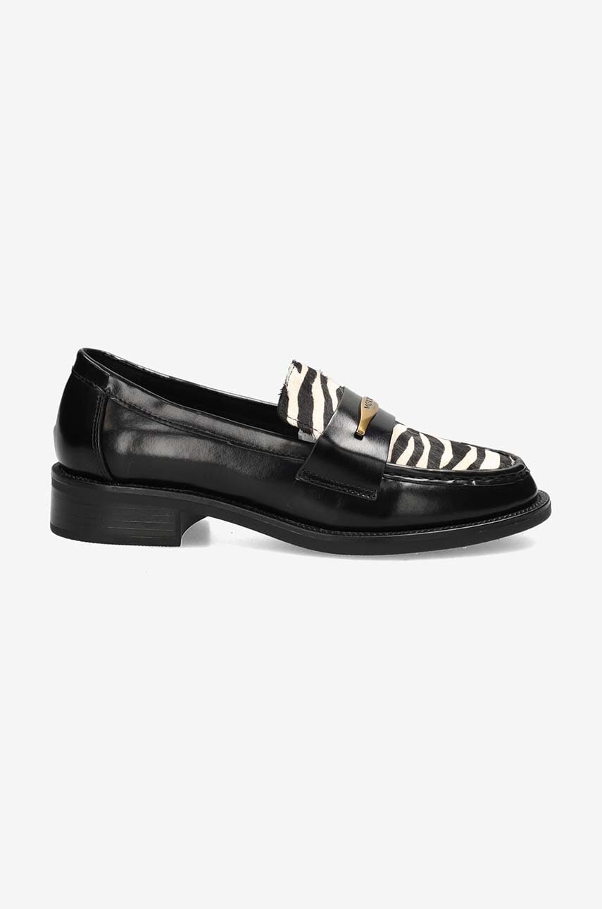 Mexx mocasini PEARL MAE femei, culoarea negru, cu toc plat, MITY1200443W-03 Mexx mocasini PEARL MAE femei, culoarea negru, cu toc plat, MITY1200443W-03