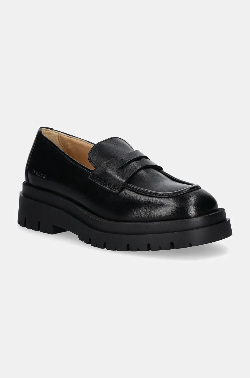 Copenhagen mocasini de piele femei, culoarea negru, cu platforma, CPH1012
