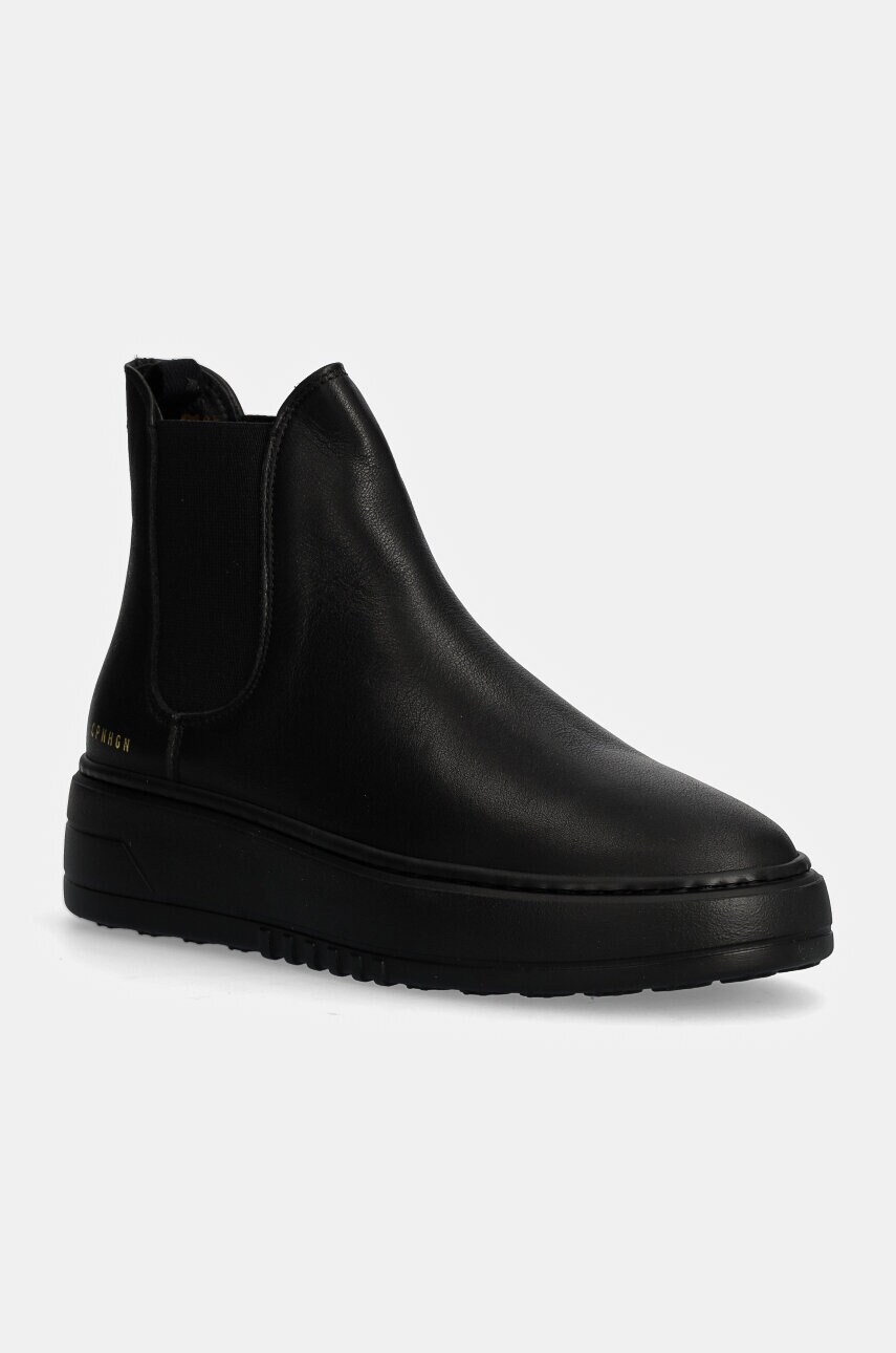 Copenhagen ghete chelsea de piele femei, culoarea negru, cu platforma, CPH91