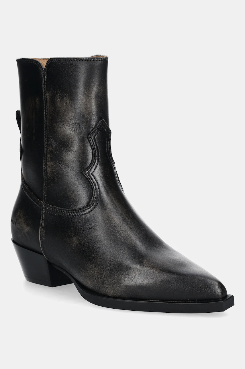Copenhagen cizme de piele femei, culoarea negru, cu toc drept, CPH219 Copenhagen cizme de piele femei, culoarea negru, cu toc drept, CPH219