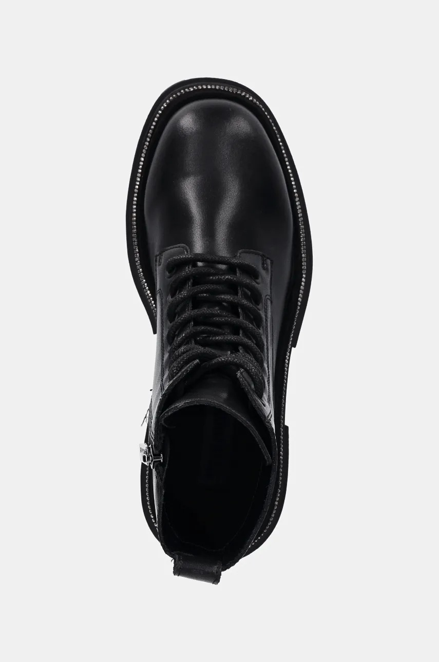 Шкіряні черевики Steve Madden Opt-In жіночі колір чорний на платформі SM11003484 
