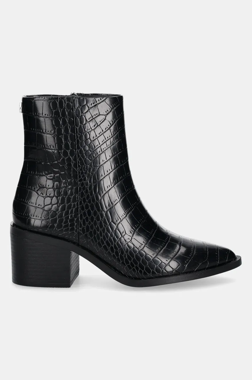 Кожаные полусапожки Steve Madden Admire женские цвет чёрный каблук кирпичик SM11003355 Кожаные полусапожки Steve Madden Admire женские цвет чёрный каблук кирпичик SM11003355