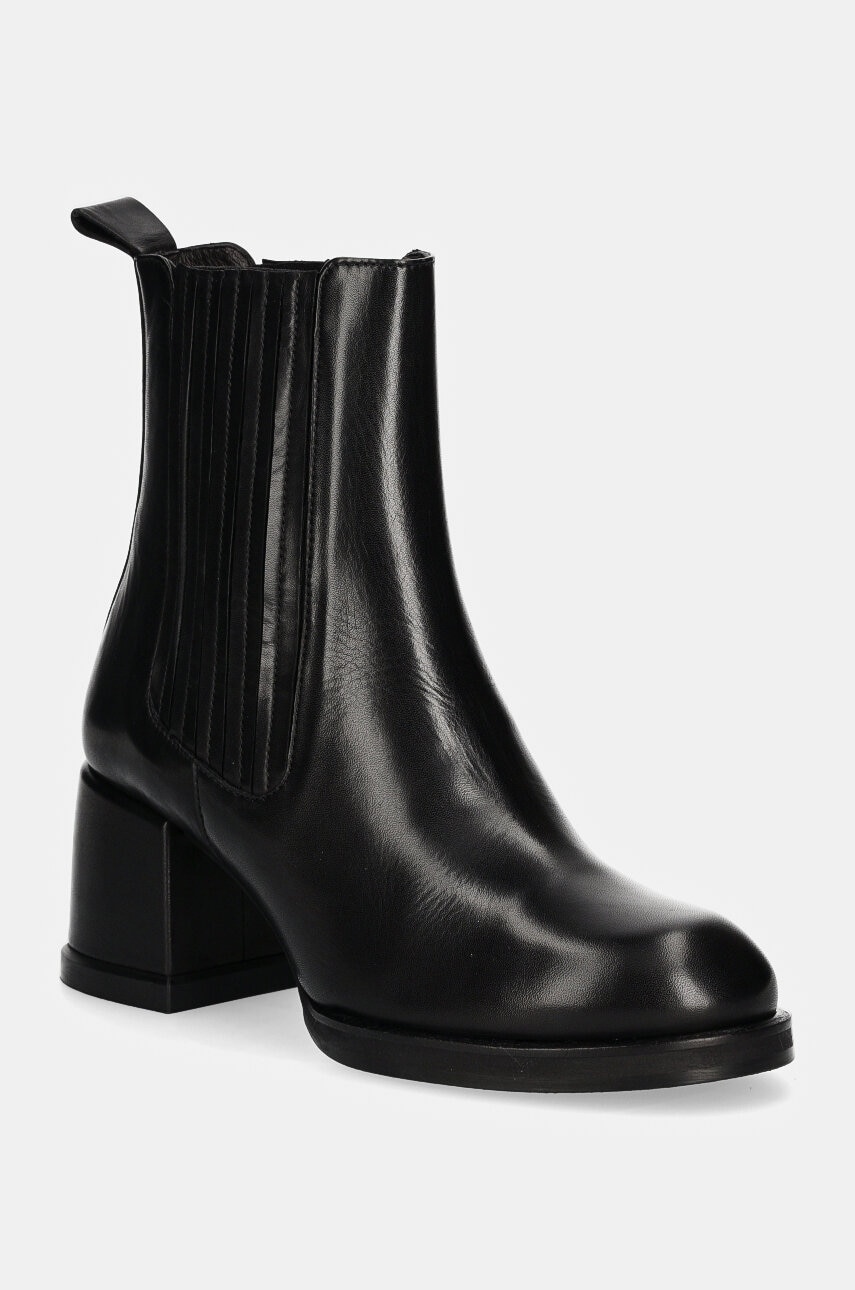 Billi Bi ghete chelsea de piele femei, culoarea negru, cu toc drept, A7300