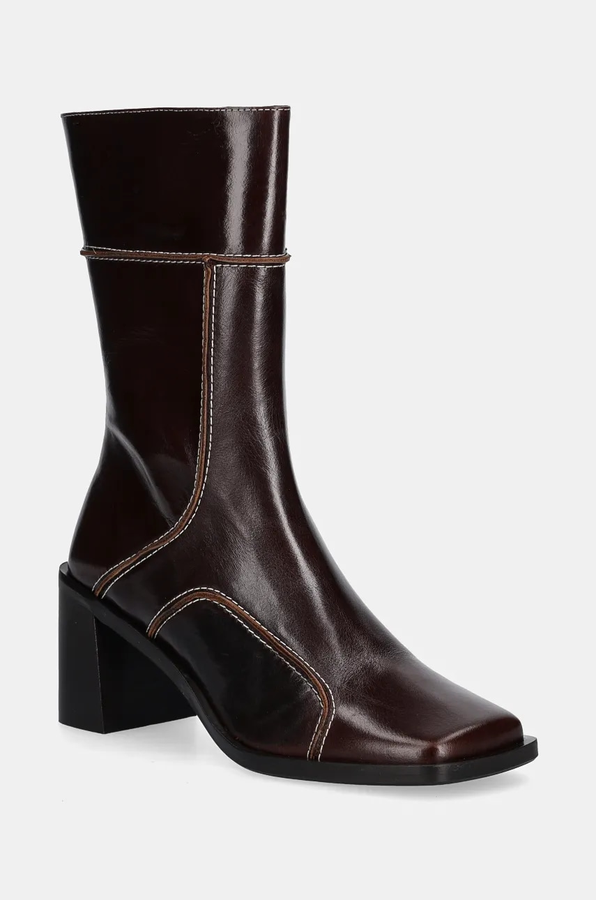 Billi Bi cizme de piele femei, culoarea maro, cu toc drept, A7610