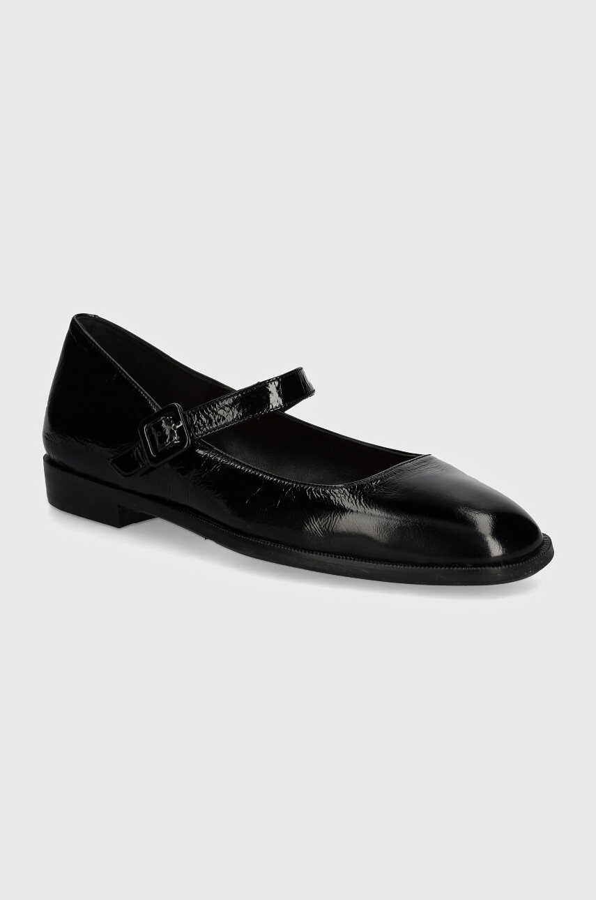 Billi Bi pantofi de piele femei, culoarea negru, cu toc plat, A7437