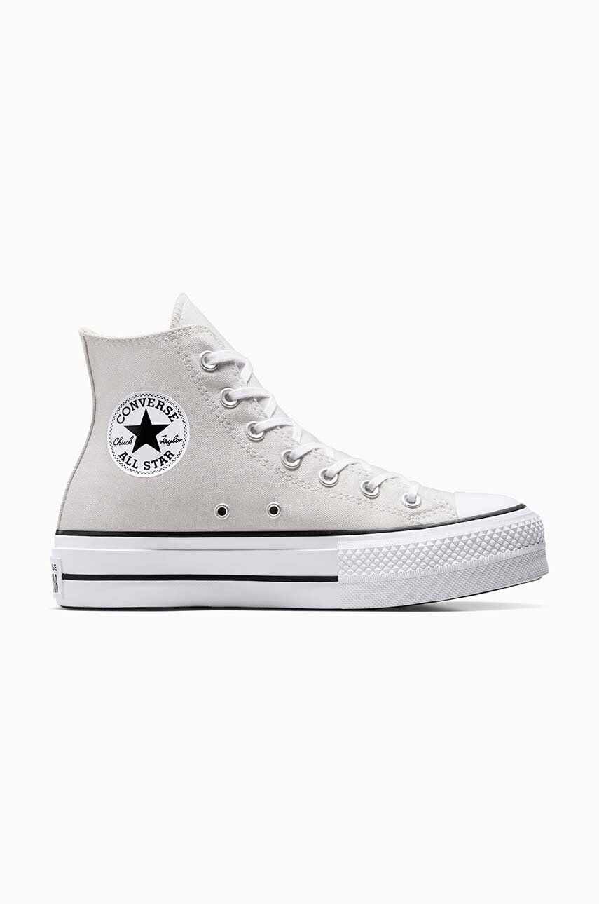 Converse tenisi Chuck Taylor All Star Lift femei, culoarea gri, A08287C
