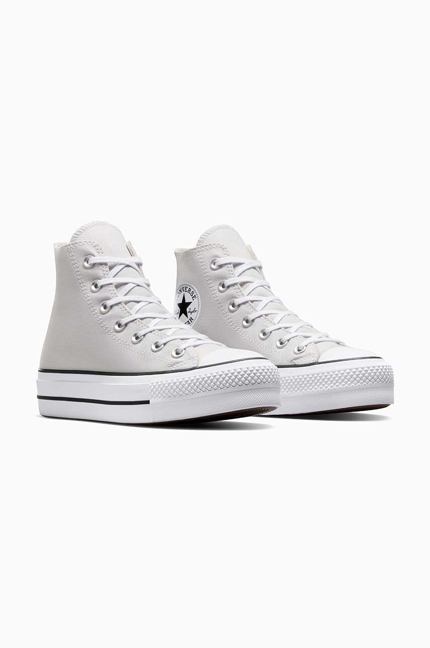 Πάνινα παπούτσια Converse Chuck Taylor All Star Lift χρώμα: γκρι, A08287C φωτογραφία