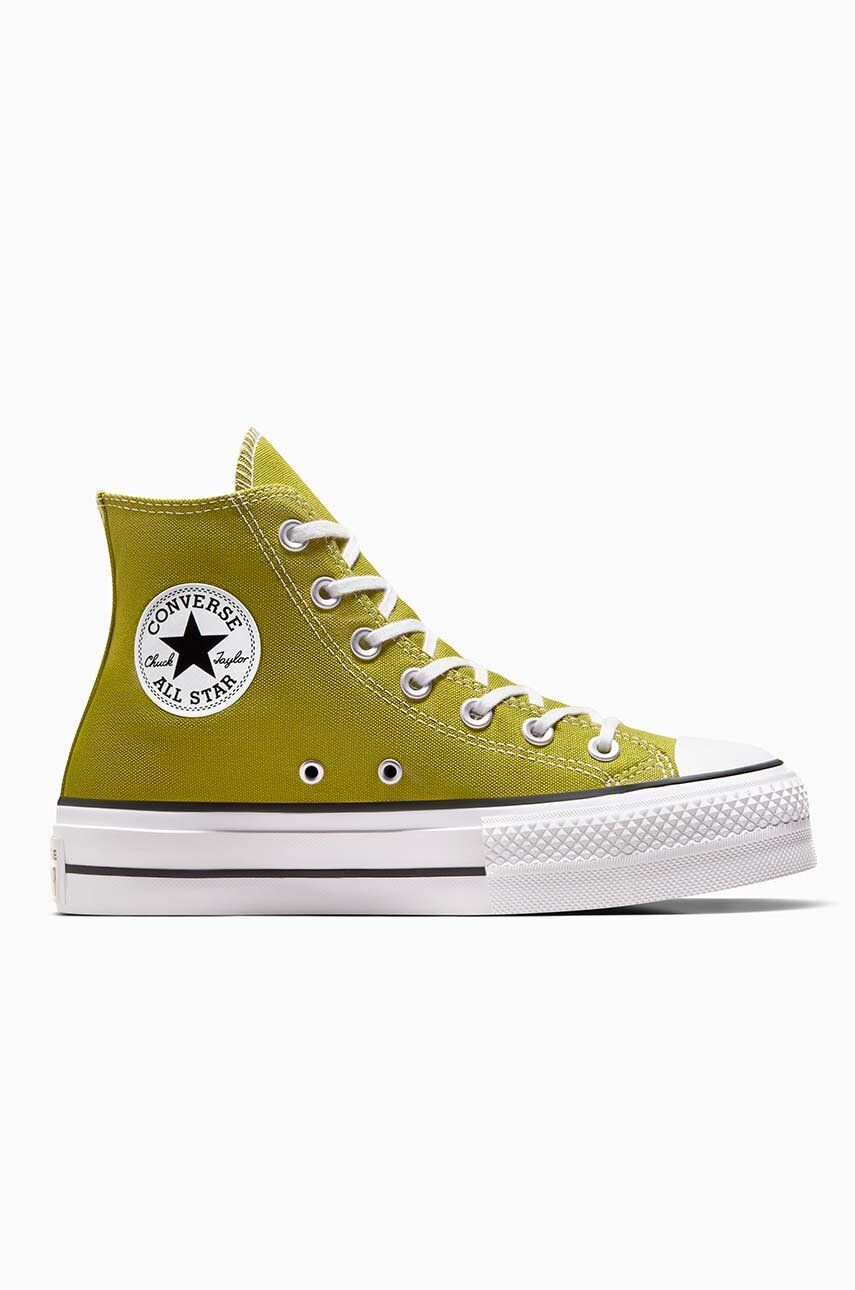 Converse tenisi Chuck Taylor All Star Lift femei, culoarea verde, A08286C