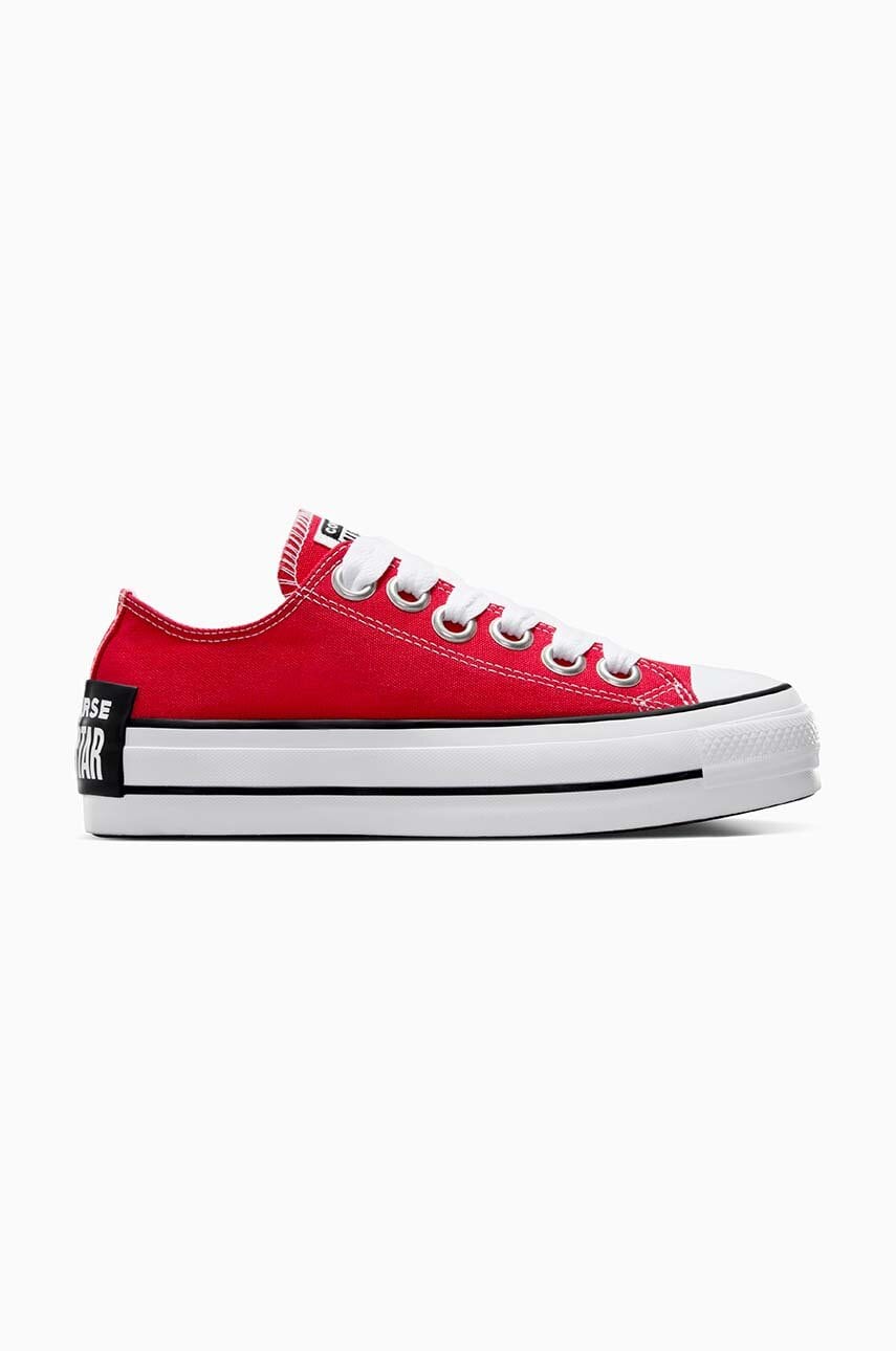 Converse tenisi Chuck Taylor All Star Lift femei, culoarea rosu, A10425C