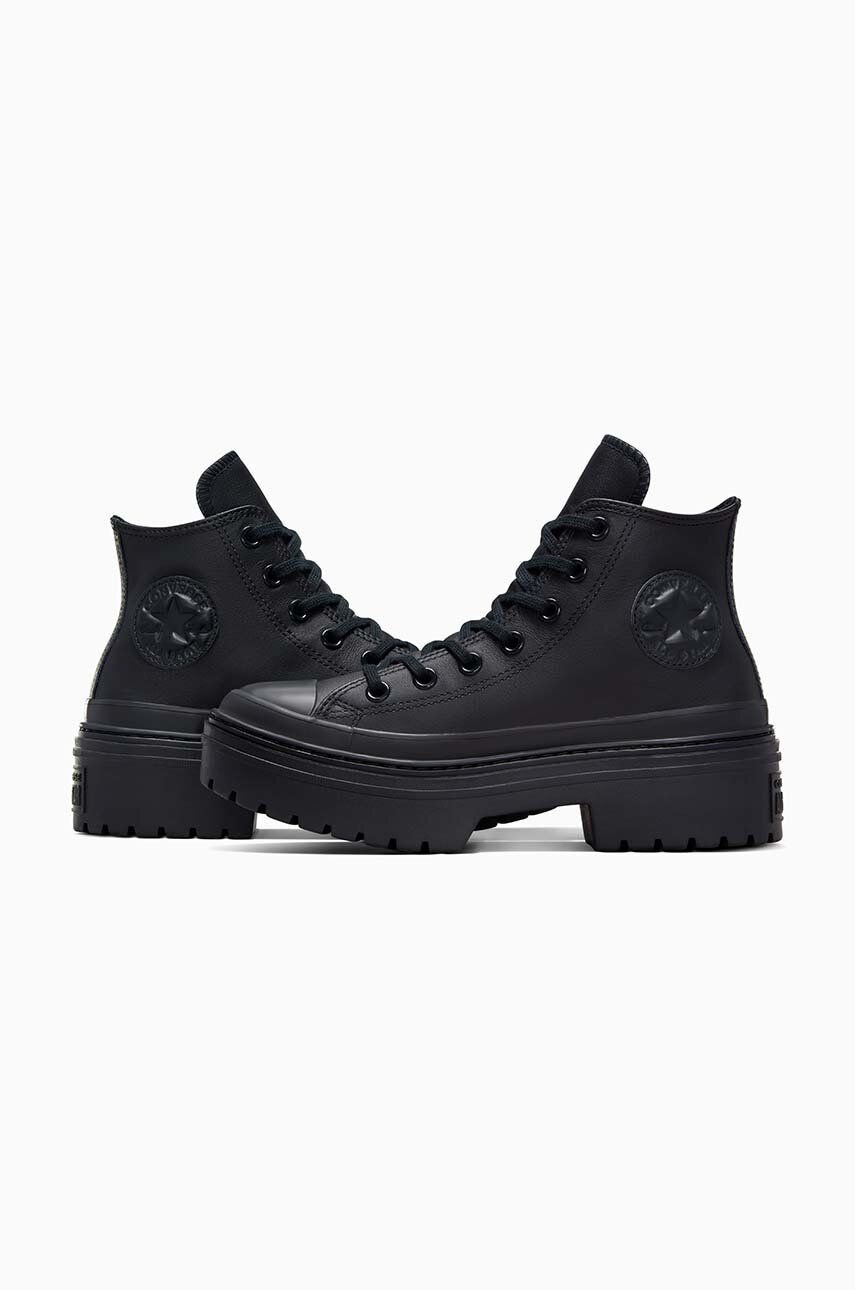 Usnjene Superge Converse Chuck Taylor All Star Lugged Heel črna Barva, A10369C