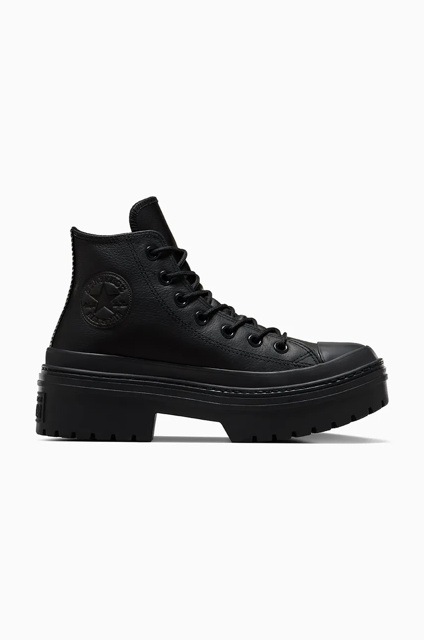 Converse tenisi de piele Chuck Taylor All Star Lugged Heel femei, culoarea negru, A11548C Converse tenisi de piele Chuck Taylor All Star Lugged Heel femei, culoarea negru, A11548C