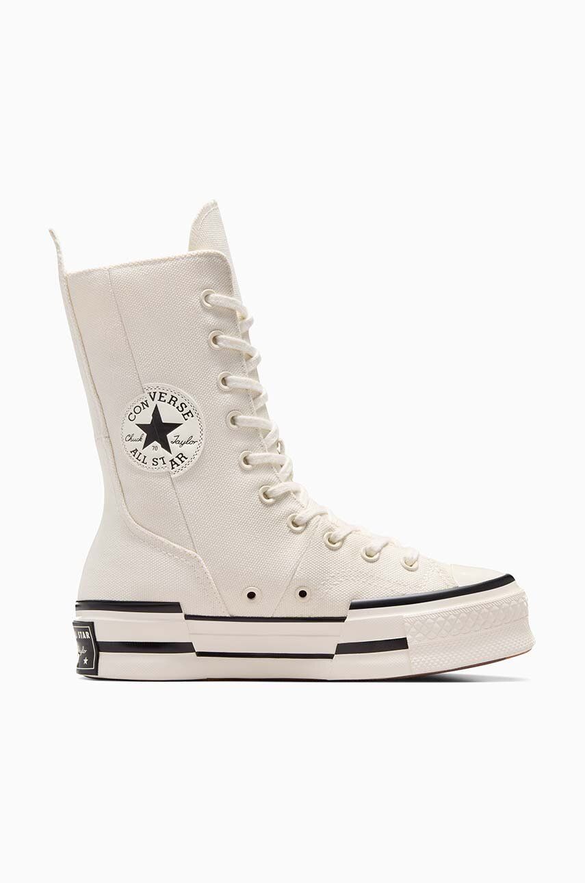Converse tenisi Chuck 70 Plus Xhi femei, culoarea alb, A08261C