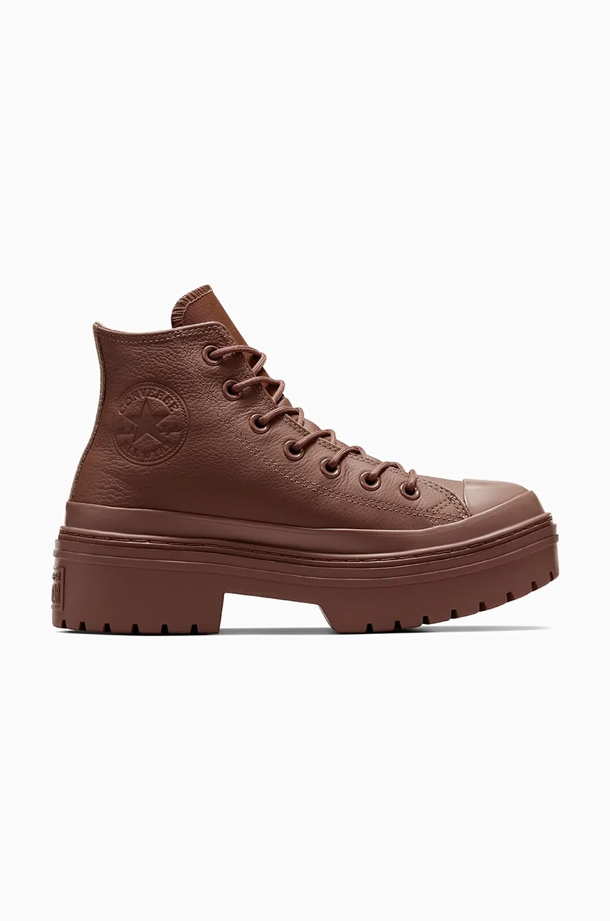Converse tenisi de piele Chuck Taylor All Star Lugged Heel femei, culoarea maro, A11547C Converse tenisi de piele Chuck Taylor All Star Lugged Heel femei, culoarea maro, A11547C