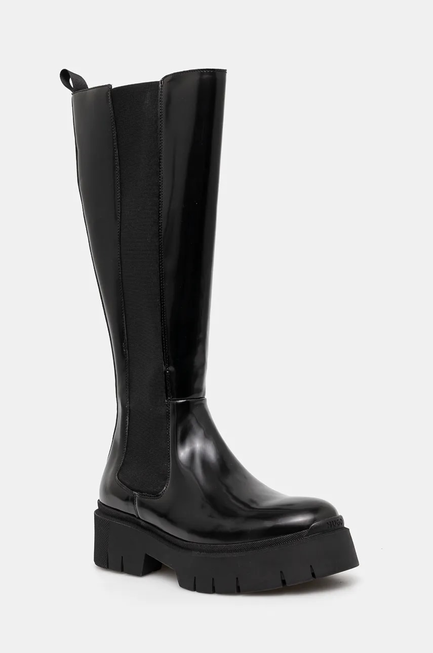 HUGO cizme Kris femei, culoarea negru, cu platforma, 50529861