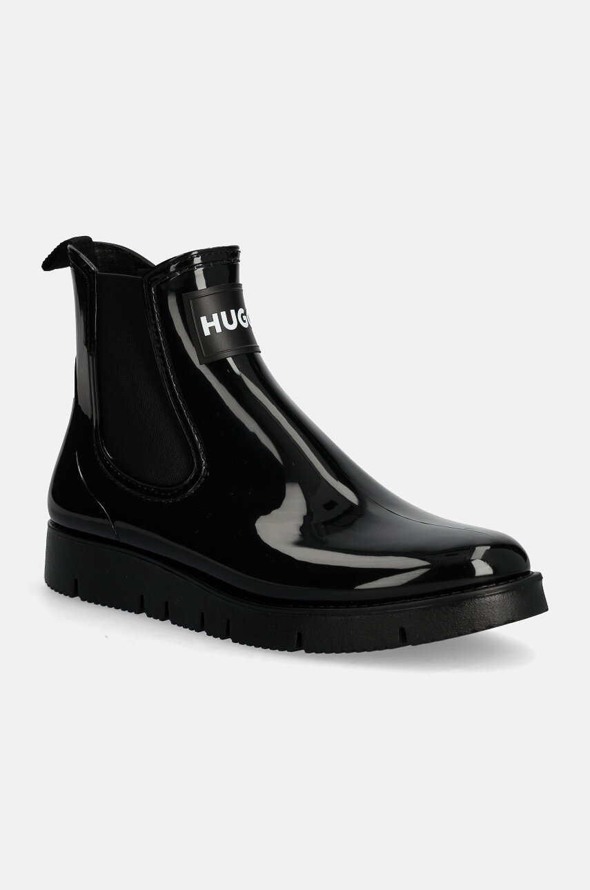 HUGO cizme Lunara femei, culoarea negru, cu platforma, 50529884