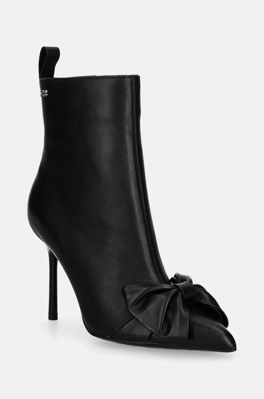 

Кожени боти Karl Lagerfeld SARABANDE в черно с тънък ток KL30944, Черен
