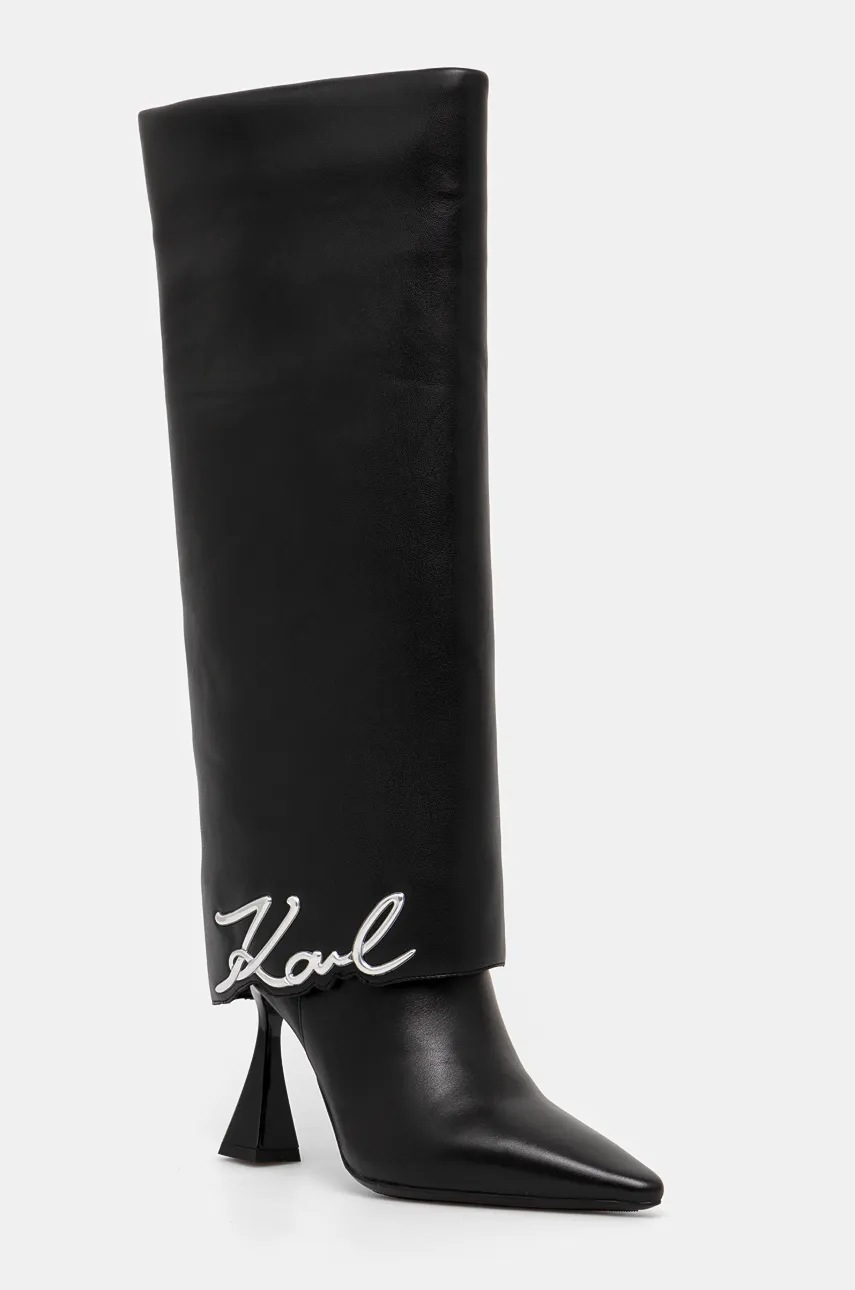 

Ботуши Karl Lagerfeld DEBUT II в черно с тънък ток KL32084, Черен