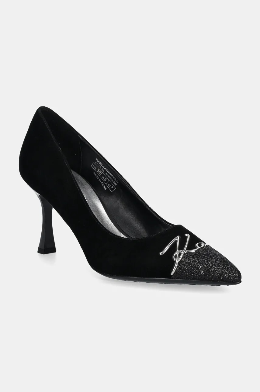 Karl Lagerfeld tocuri din piele intoarsa SIENNA culoarea negru, KL32702