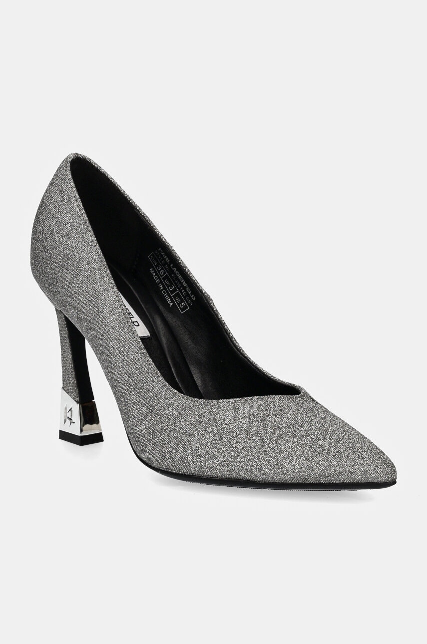 Karl Lagerfeld pantofi cu toc PREMIERE 90 culoarea argintiu, KL33514G Karl Lagerfeld pantofi cu toc PREMIERE 90 culoarea argintiu, KL33514G