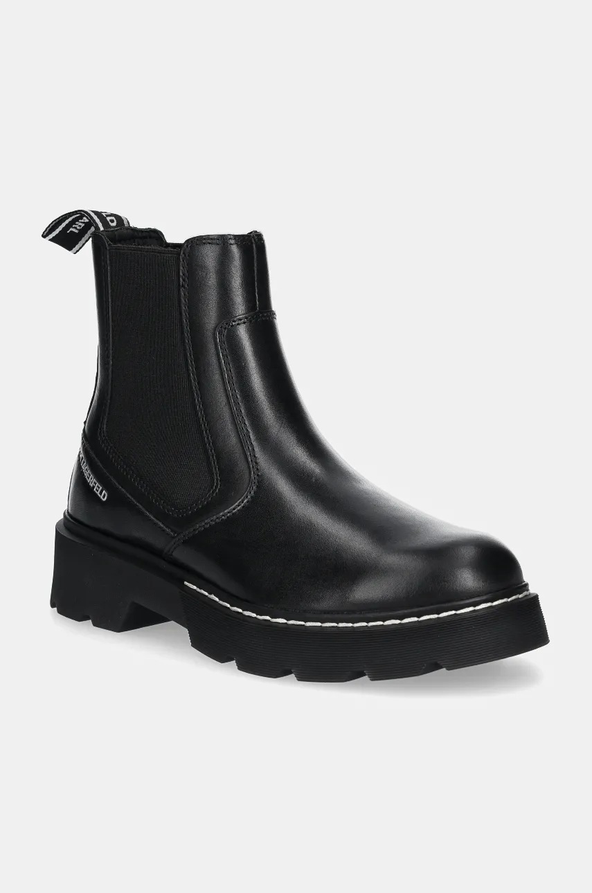 

Кожени боти челси Karl Lagerfeld KAMDEN в черно с платформа KL40460, Черен