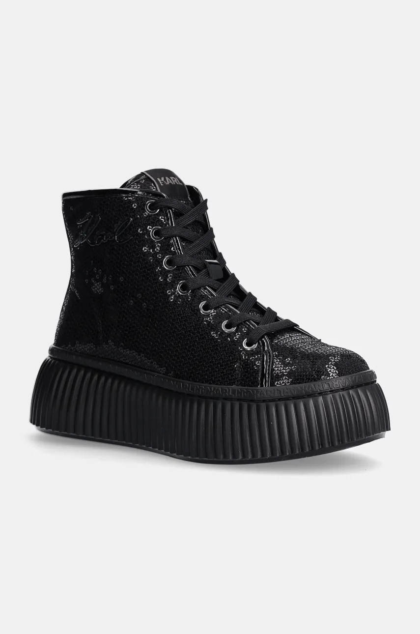 Karl Lagerfeld sneakers din piele KREEPER culoarea negru, KL42348
