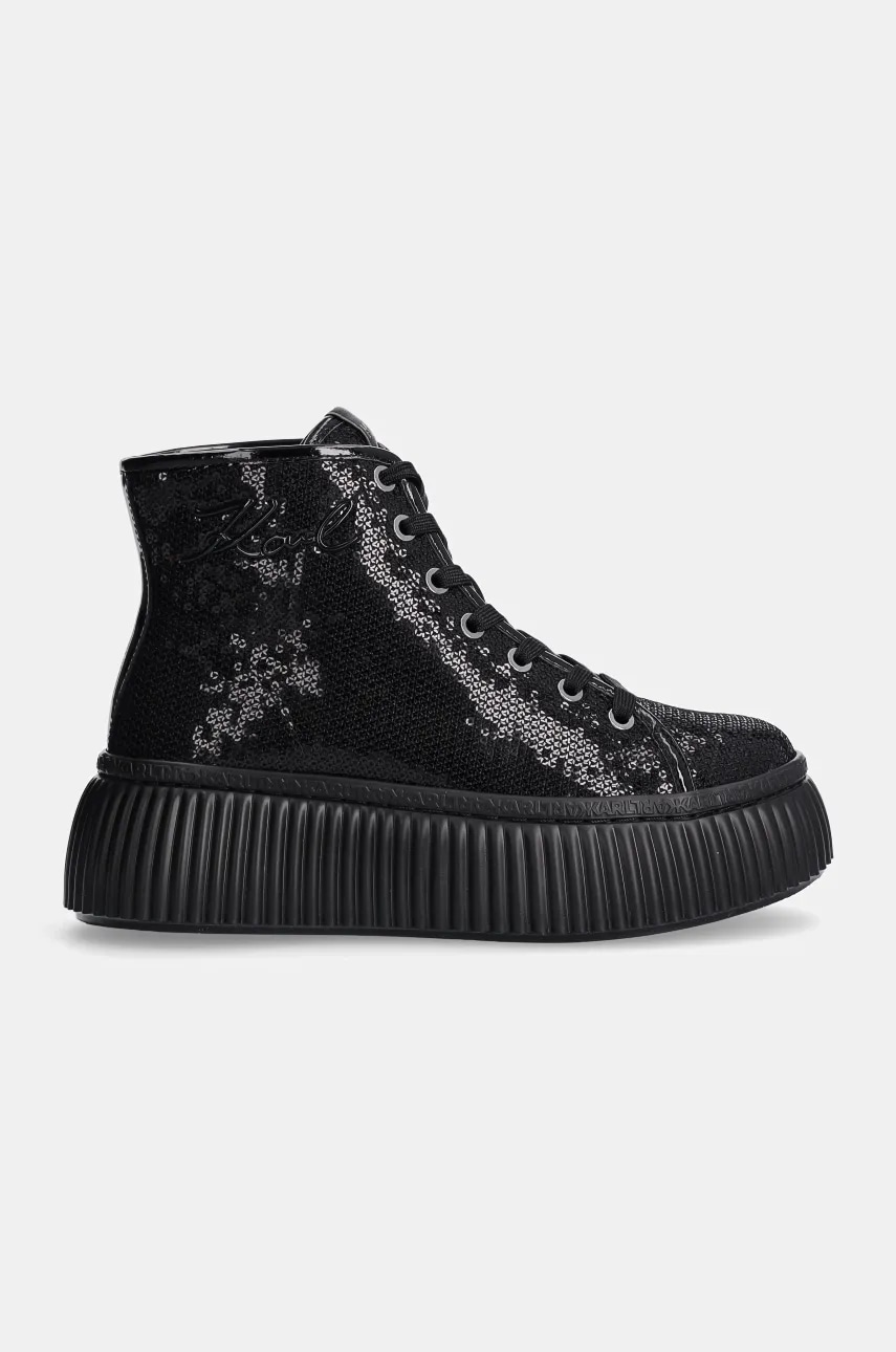 Karl Lagerfeld sneakers din piele KREEPER culoarea negru, KL42348