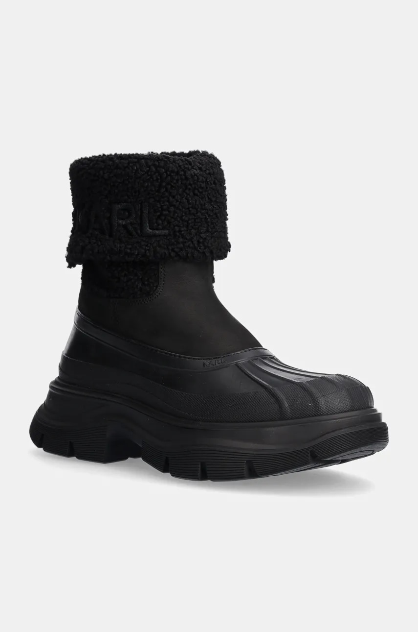 Karl Lagerfeld botine LUNA SNOW femei, culoarea negru, cu platforma, KL42964 Karl Lagerfeld botine LUNA SNOW femei, culoarea negru, cu platforma, KL42964