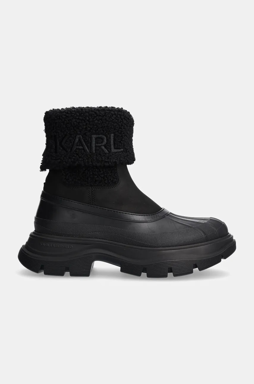 Сапоги Karl Lagerfeld LUNA SNOW женские цвет чёрный на платформе KL42964 Сапоги Karl Lagerfeld LUNA SNOW женские цвет чёрный на платформе KL42964