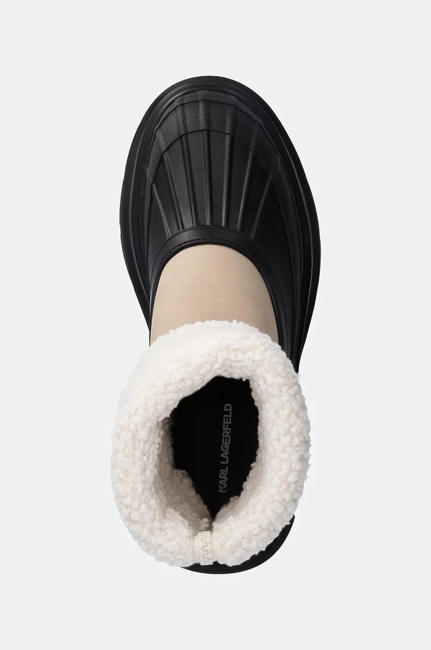 Чоботи Karl Lagerfeld LUNA SNOW жіночі колір бежевий на платформі злегка утеплена KL42965 