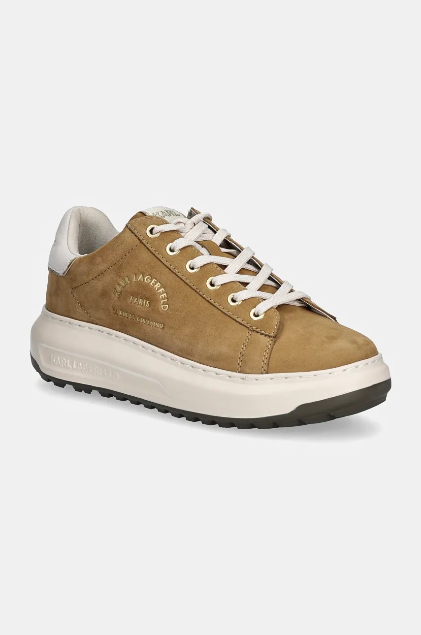 Karl Lagerfeld sneakers din piele KAPRI LUG culoarea bej, KL67537