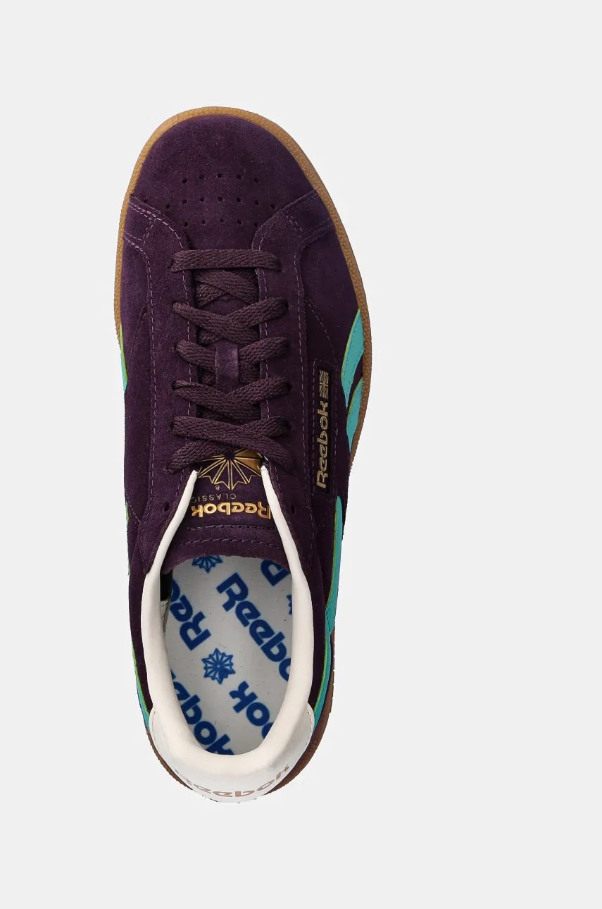 Σουέτ αθλητικά παπούτσια Reebok Classic Club C Grounds Uk χρώμα: μοβ, 100201229 φωτογραφία