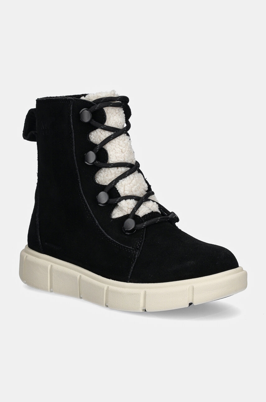 Sorel botine SOREL EXPLORER III JOAN femei, culoarea negru, cu toc plat, izolare usoara, 2077981010 Sorel botine SOREL EXPLORER III JOAN femei, culoarea negru, cu toc plat, izolare usoara, 2077981010